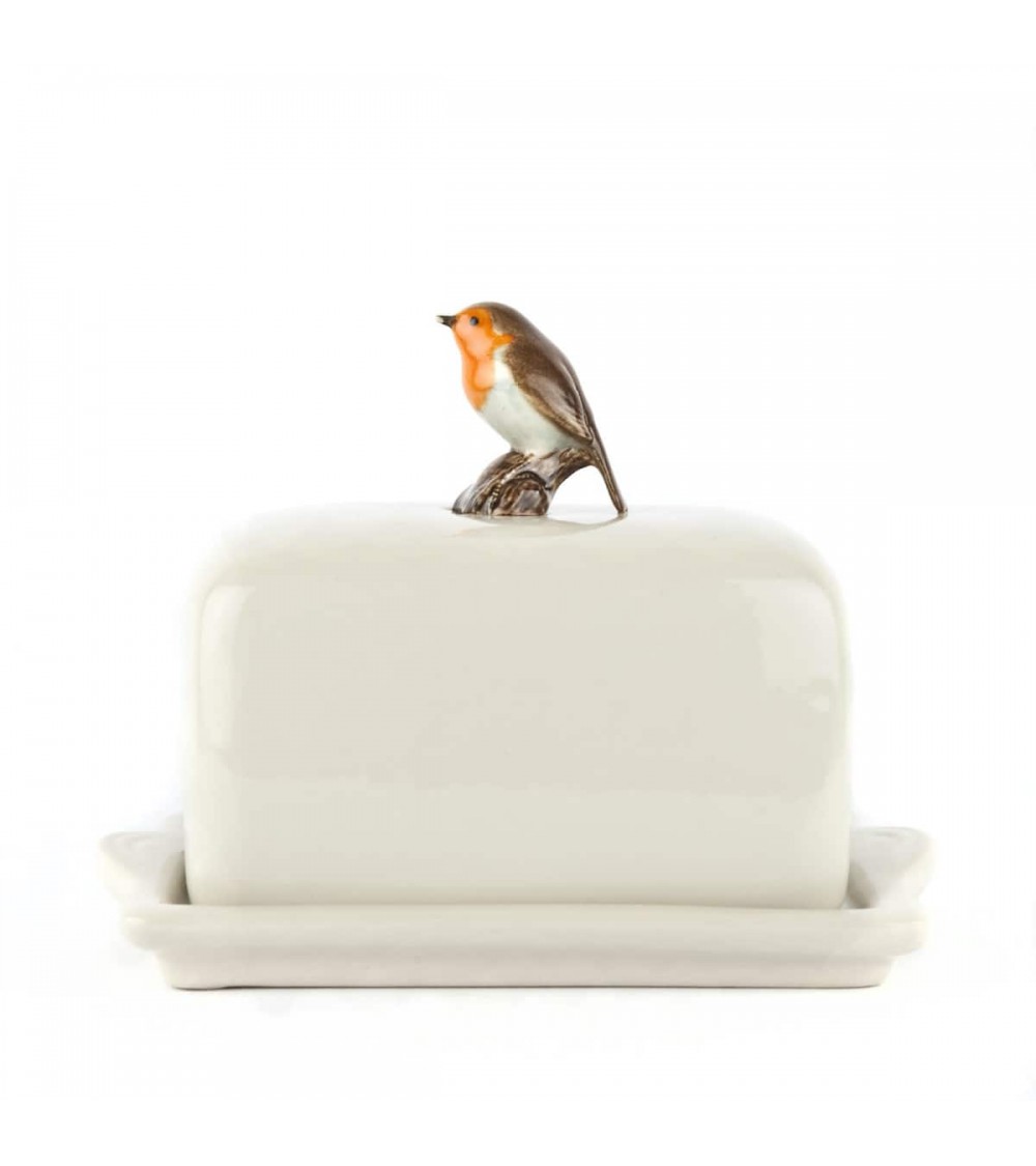 Pettirosso - Porta burro in ceramica Quail Ceramics da tavola