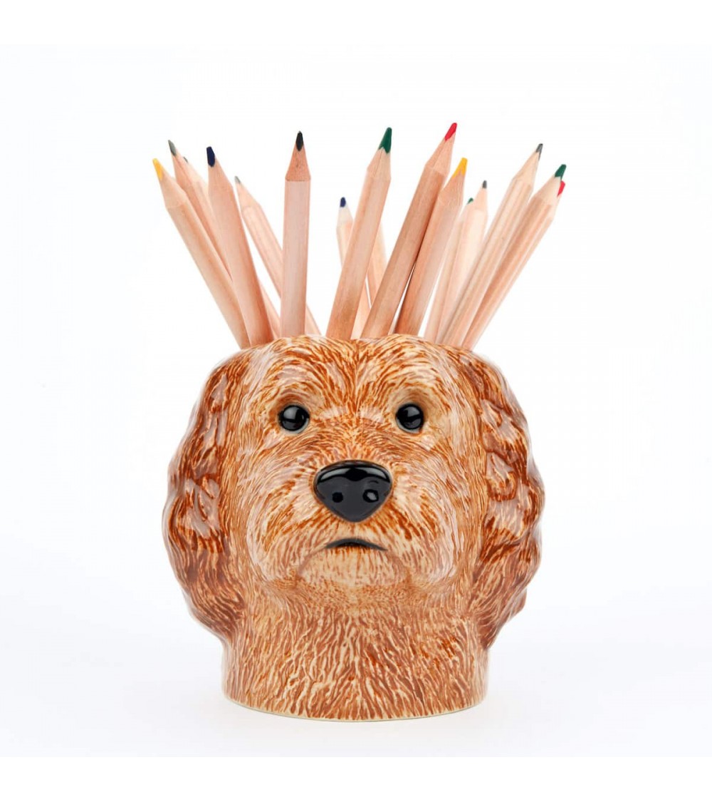 Cockapoo Apricot - Animal Pencil pot & Flower pot Quail Ceramics pretty pen pot holder cutlery toothbrush makeup brush