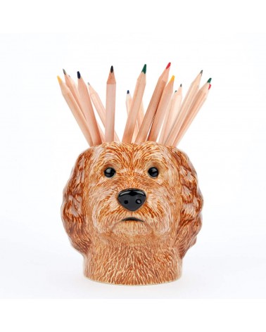 Cockapoo Apricot - Animal Pencil pot & Flower pot Quail Ceramics pretty pen pot holder cutlery toothbrush makeup brush