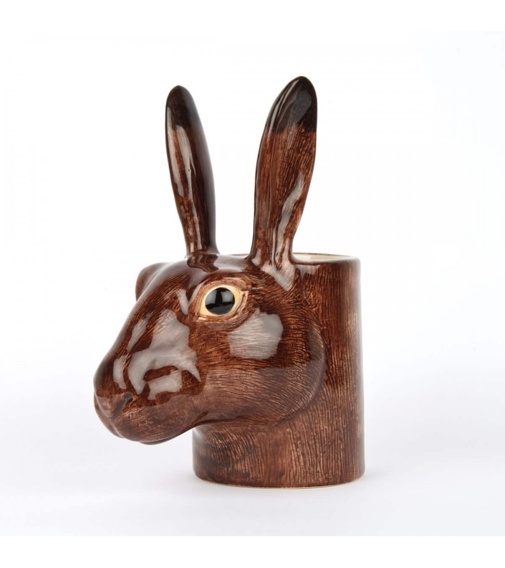 Hare - Animal Pencil pot & Flower pot Quail Ceramics pretty pen pot holder cutlery toothbrush makeup brush