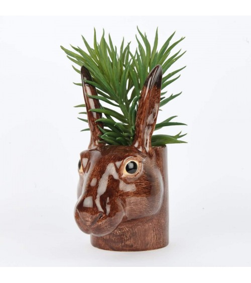 Hare - Animal Pencil pot & Flower pot Quail Ceramics pretty pen pot holder cutlery toothbrush makeup brush