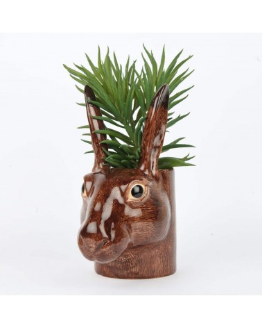 Hare - Animal Pencil pot & Flower pot Quail Ceramics pretty pen pot holder cutlery toothbrush makeup brush