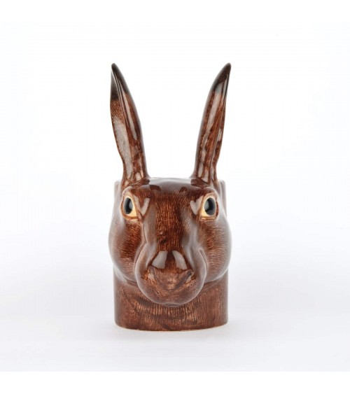 Hare - Animal Pencil pot & Flower pot Quail Ceramics pretty pen pot holder cutlery toothbrush makeup brush