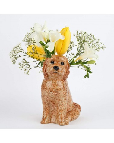 Cockapoo Apricot - Small Flower Vase dog Quail Ceramics table flower living room vase kitatori switzerland