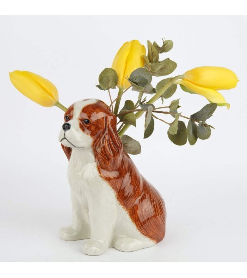 Cavalier King Charles - Petit vase à fleurs Chien Quail Ceramics design fleur décoratif original kitatori suisse