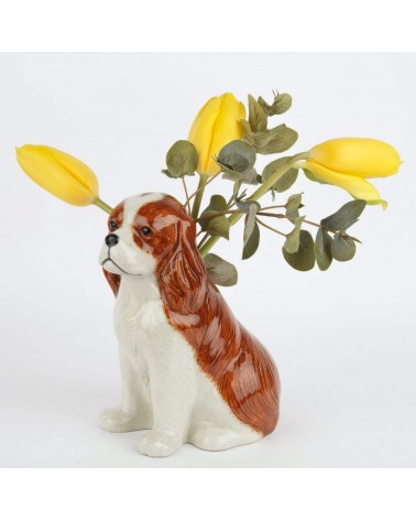 Cavalier King Charles - Petit vase à fleurs Chien Quail Ceramics design fleur décoratif original kitatori suisse