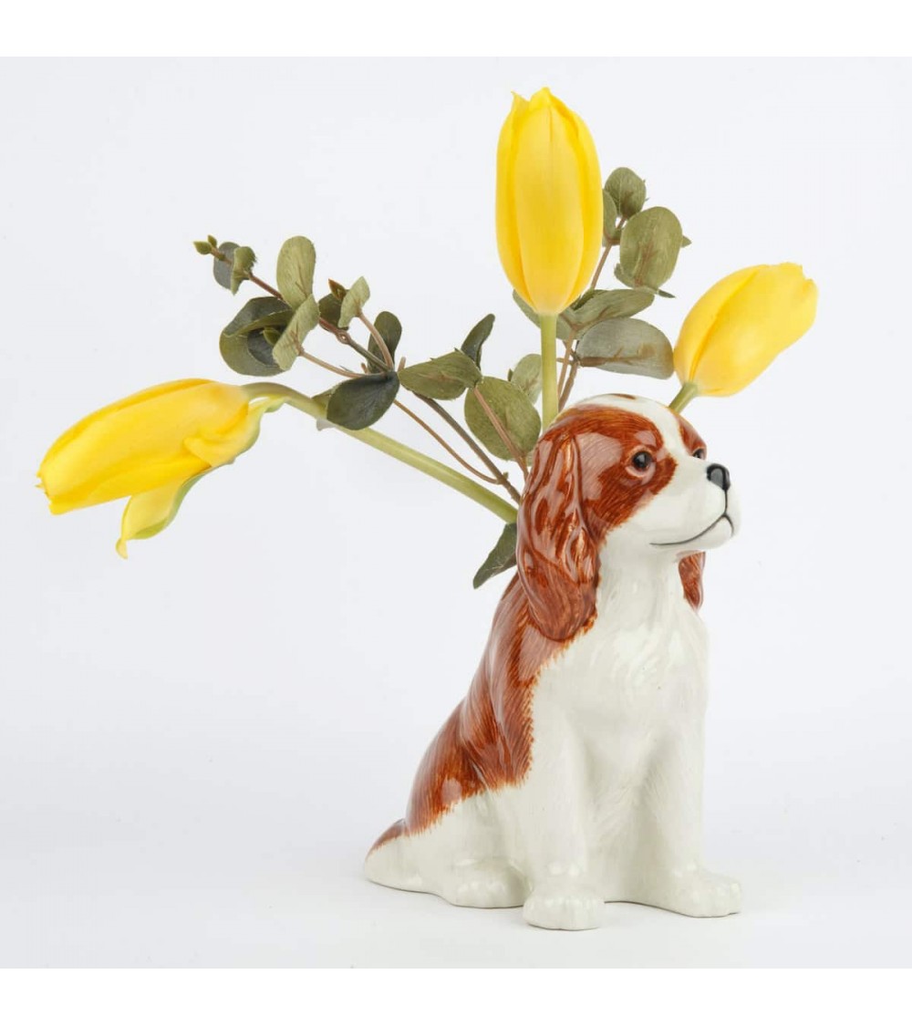 Cavalier King Charles - Petit vase à fleurs Chien Quail Ceramics design fleur décoratif original kitatori suisse