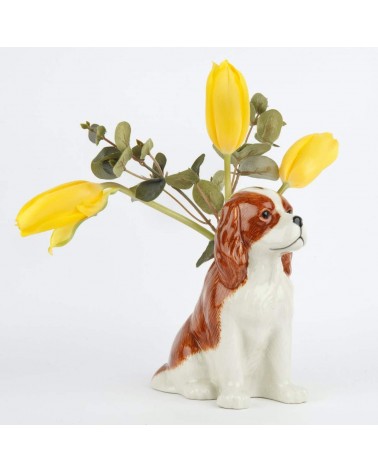 Cavalier King Charles - Petit vase à fleurs Chien Quail Ceramics design fleur décoratif original kitatori suisse