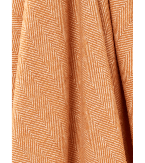 HERRINGBONE Safran - Plaid, couverture en laine mérinos Bronte by Moon plaide pour canapé de lit cocooning chaud