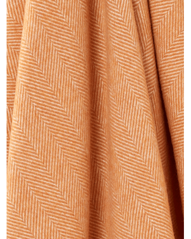 HERRINGBONE Saffron - Merino wool blanket Bronte by Moon best for sofa throw warm cozy soft