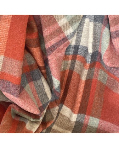 Plaid Portree Orange - Couverture en laine mérinos Bronte by Moon un plaid cocooning couverture chaude douce plaide lit