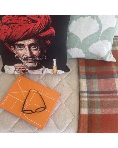 Plaid Portree Orange - Couverture en laine mérinos Bronte by Moon anglaise plaid tartan ecossais 100 laine highland