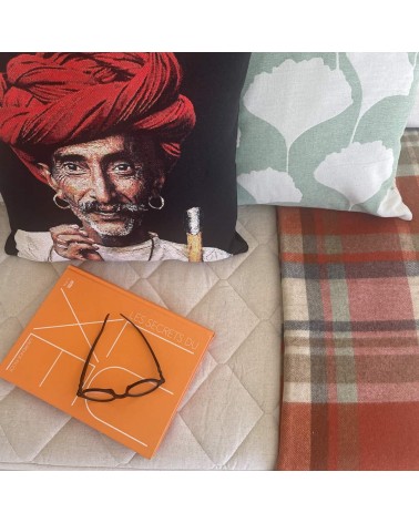 Plaid Portree Orange - Couverture en laine mérinos Bronte by Moon un plaid cocooning couverture chaude douce plaide lit
