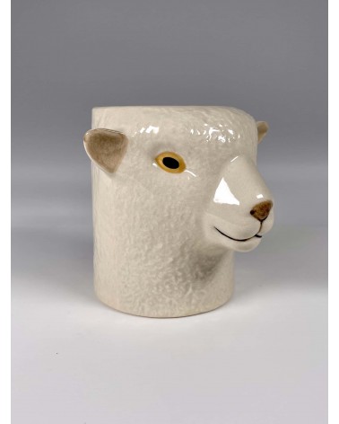 Mouton Southdown - Porte crayon & stylo, Petit pot de fleur Quail Ceramics bureau original design pour plantes intérieur à co...
