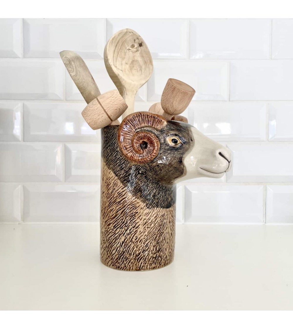 Mouton de Swaledale - Pot à ustensiles de cuisine Quail Ceramics original suisse