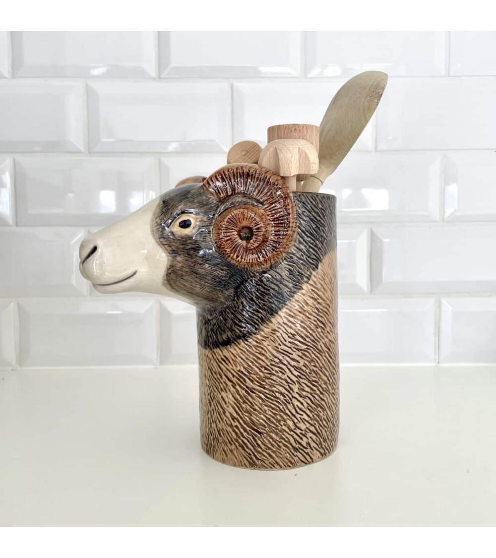Mouton de Swaledale - Pot à ustensiles de cuisine Quail Ceramics original suisse