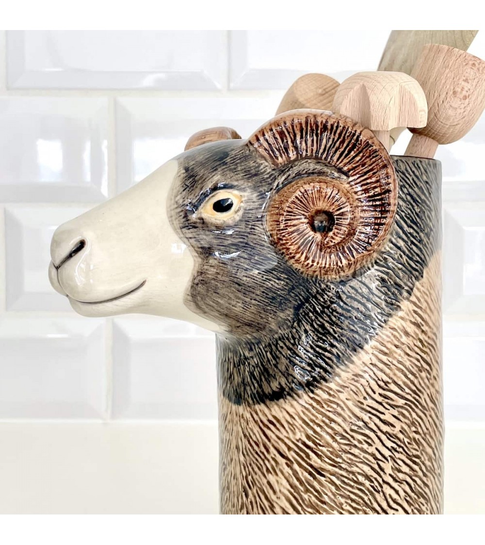 Mouton de Swaledale - Pot à ustensiles de cuisine Quail Ceramics original suisse