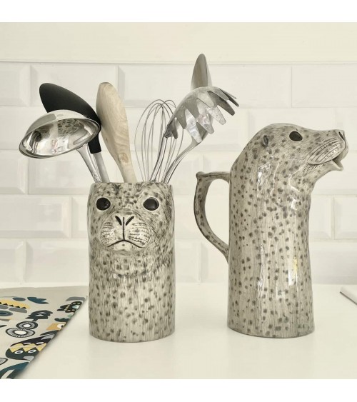 Phoque commun - Pot à ustensiles de cuisine Quail Ceramics original suisse