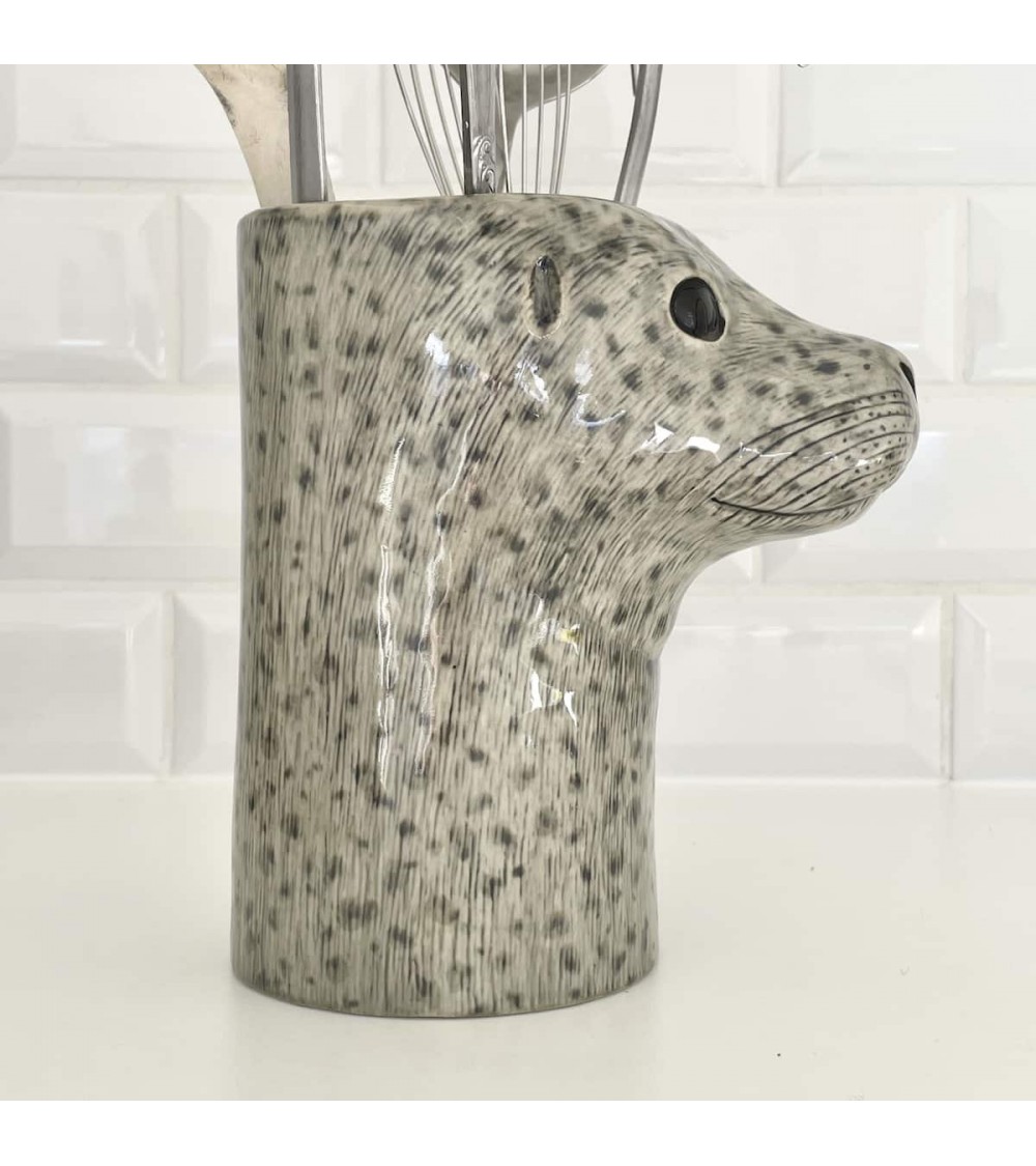 Harbour Seal - Ceramic Utensil Holder Quail Ceramics
