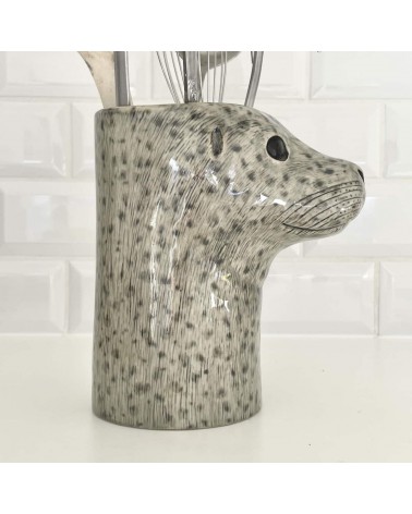 Phoque commun - Pot à ustensiles de cuisine Quail Ceramics original suisse