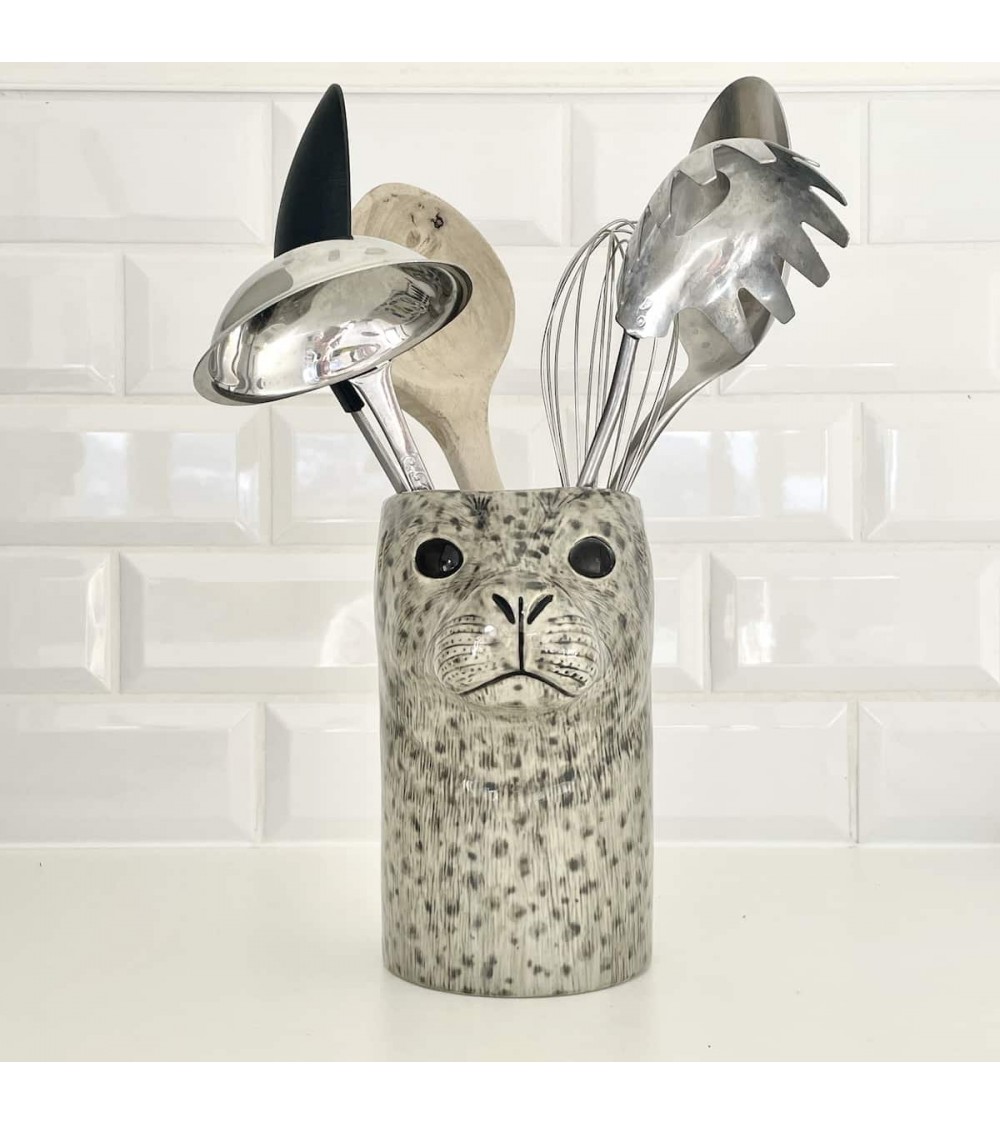 Harbour Seal - Ceramic Utensil Holder Quail Ceramics