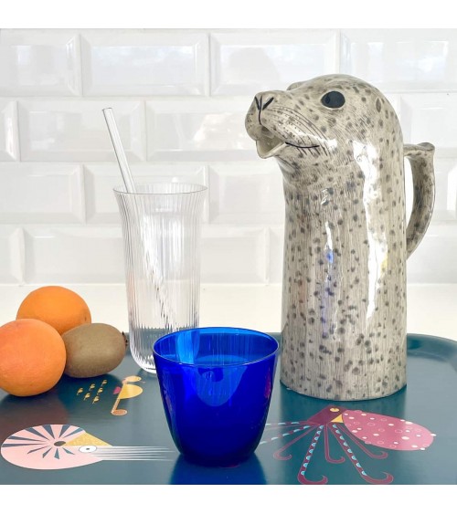 Water Jug - Harbour Seal Quail Ceramics carafe jug glass design