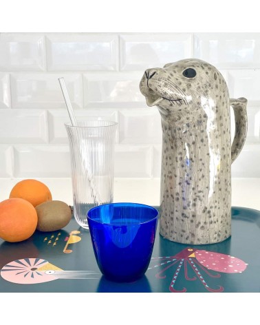 Water Jug - Harbour Seal Quail Ceramics carafe jug glass design