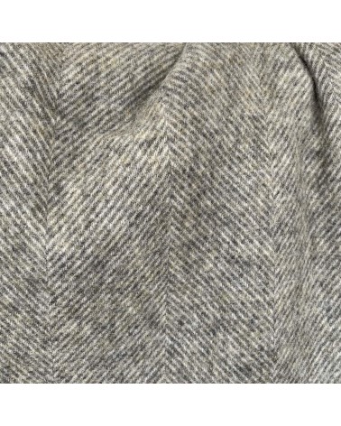 HERRINGBONE Vintage Grey - Pure new wool blanket Bronte by Moon best for sofa throw warm cozy soft