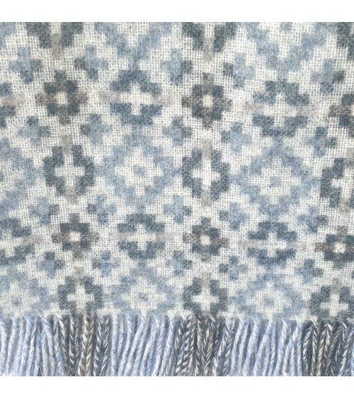 Plaid Dartmouth Bleu - Couverture en pure laine vierge Bronte by Moon anglaise plaid tartan ecossais 100 laine highland