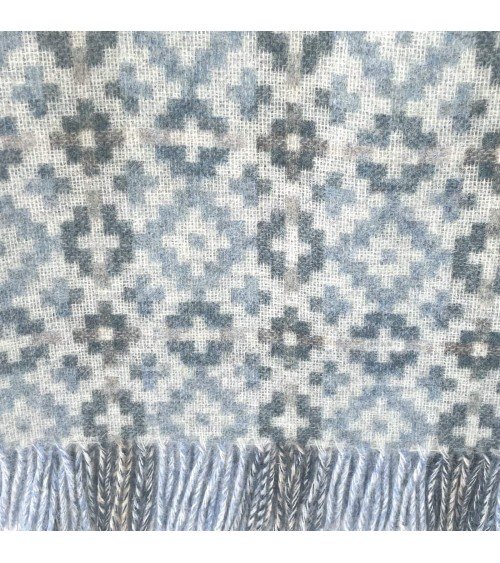 Dartmouth Blue - Pure new wool blanket Bronte by Moon warm cozy soft sofa throw blanket picnic throws and blankets