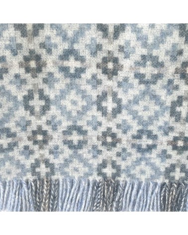 Dartmouth Blue - Pure new wool blanket Bronte by Moon warm cozy soft sofa throw blanket picnic throws and blankets