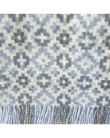 Plaid Dartmouth Bleu - Couverture en pure laine vierge Bronte by Moon plaide pour canapé de lit cocooning chaud