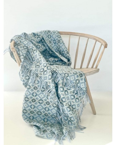 Dartmouth Bleu - Plaid en pure laine vierge Bronte by Moon plaide pour canapé de lit cocooning chaud