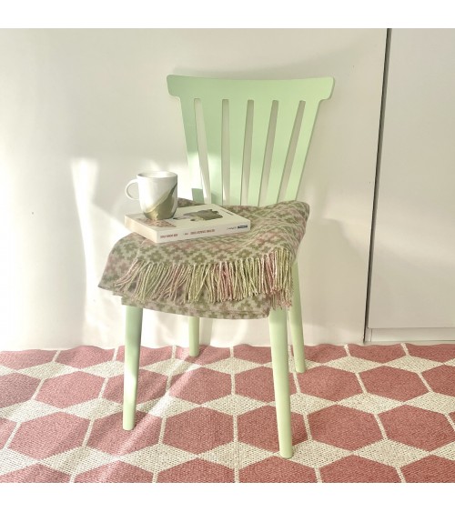 Dartmouth Green - Pure new wool blanket Bronte by Moon warm cozy soft sofa throw blanket picnic throws and blankets