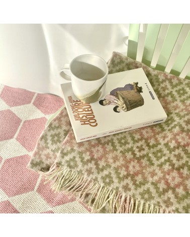 Dartmouth Green - Pure new wool blanket Bronte by Moon warm cozy soft sofa throw blanket picnic throws and blankets