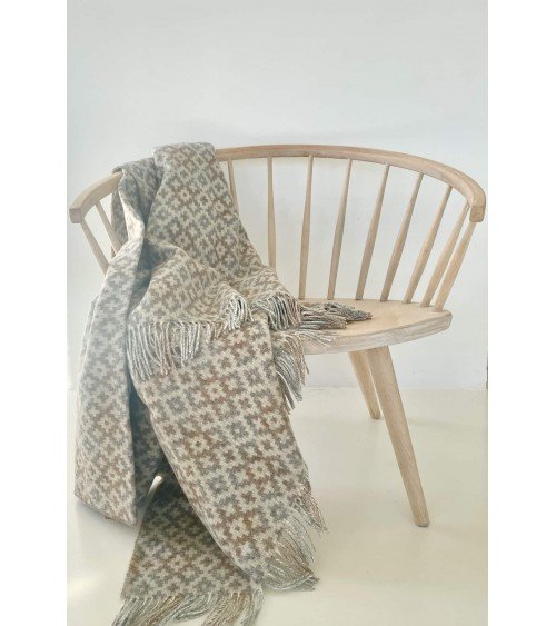 Dartmouth Natural - Plaid, couverture en pure laine vierge Bronte by Moon plaide pour canapé de lit cocooning chaud
