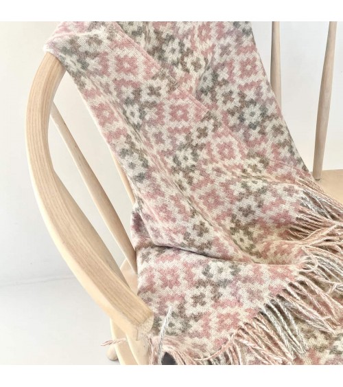 Dartmouth Coral - Coperta di pura lana vergine Bronte by Moon di qualità per divano coperte plaid
