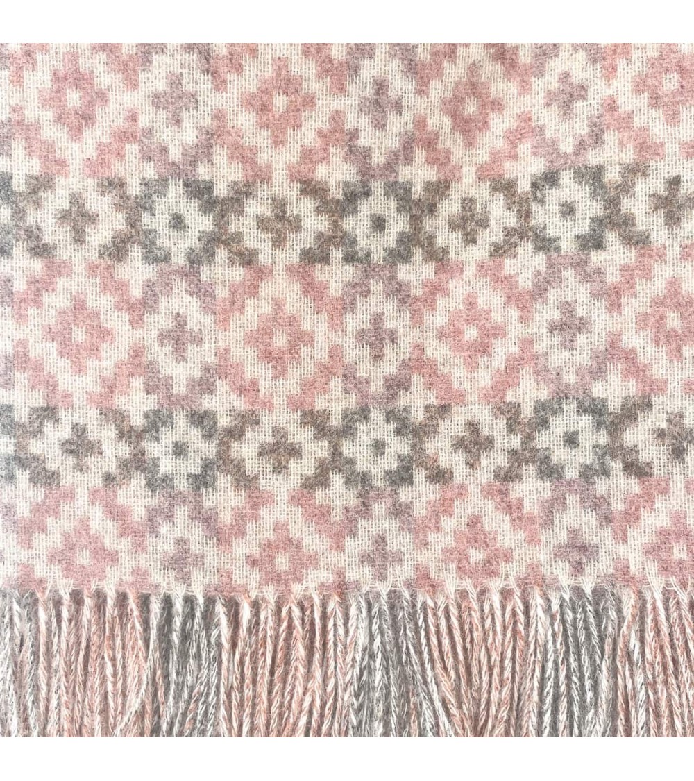Plaid Dartmouth Corail - Couverture en pure laine vierge Bronte by Moon anglaise plaid tartan ecossais 100 laine highland