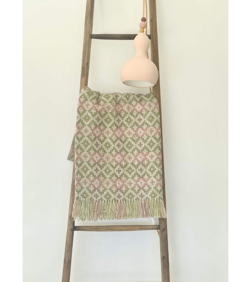 Dartmouth Green - Pure new wool blanket Bronte by Moon warm cozy soft sofa throw blanket picnic throws and blankets
