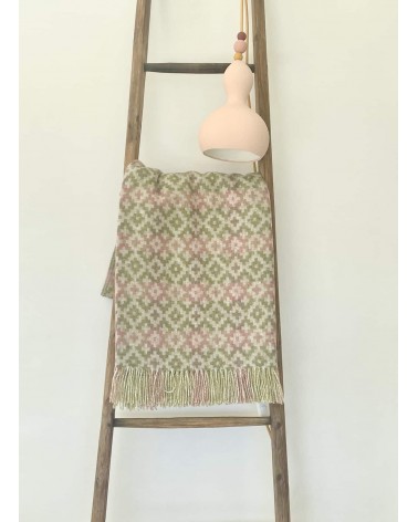 Dartmouth Green - Pure new wool blanket Bronte by Moon warm cozy soft sofa throw blanket picnic throws and blankets