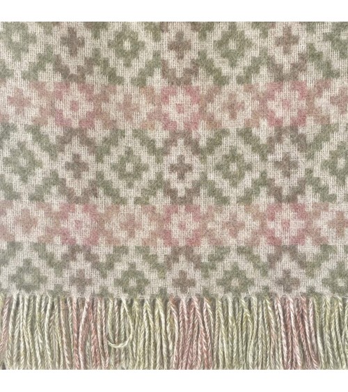 Dartmouth Green - Pure new wool blanket Bronte by Moon warm cozy soft sofa throw blanket picnic throws and blankets