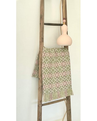 Dartmouth Green - Pure new wool blanket Bronte by Moon warm cozy soft sofa throw blanket picnic throws and blankets