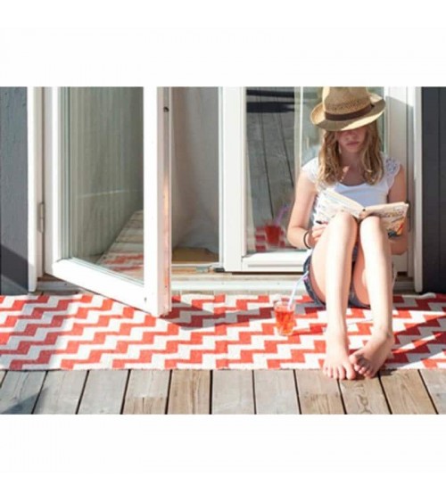 Vinyl Rug - GUNNEL Red Brita Sweden rugs outdoor carpet kitchen washable cool modern runner rugs