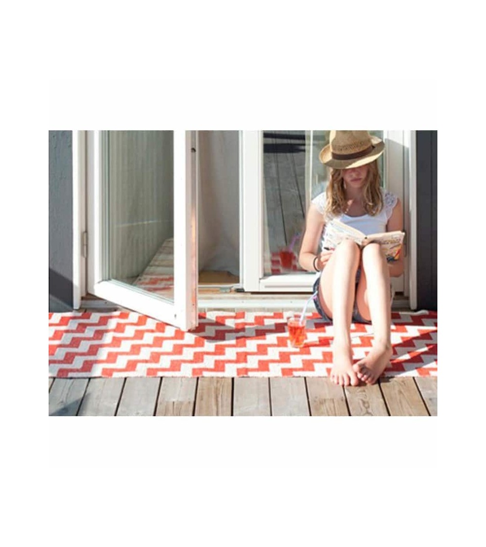 Vinyl Teppich - GUNNEL Rot Brita Sweden küchenteppich küchenläufer waschbar waschbarer outdoor teppich Teppichläufer balkon
