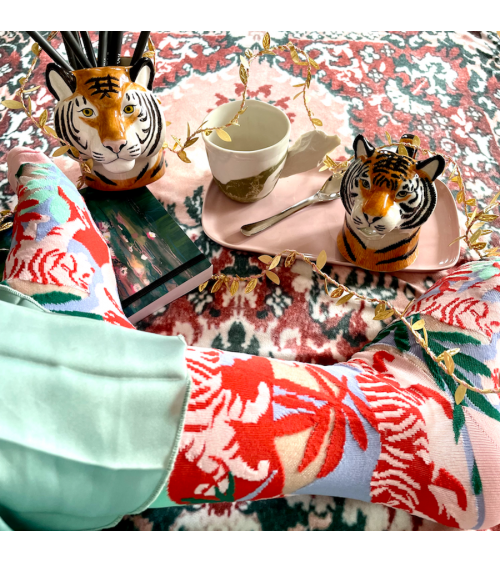 Tiger - Stiftehalter & Blumentopf Quail Ceramics schreibtisch büro kinder besteckbehälter make up pinselhalter