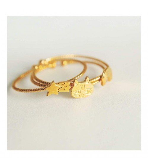 Cat ring - Adjustable ring, fine gold plating Adorabili Paris cute fashion design designer for women