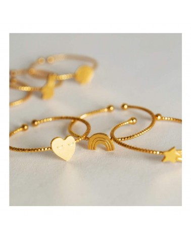 Anello Cuore - Anello regolabile placcato oro Adorabili Paris eleganti particolari da donna bambina