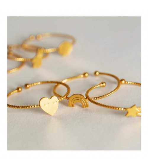 Ring Regenbogen - Goldene Ringe, Verstellbare Fingerring Adorabili Paris damen frau kinder spezielle kaufen