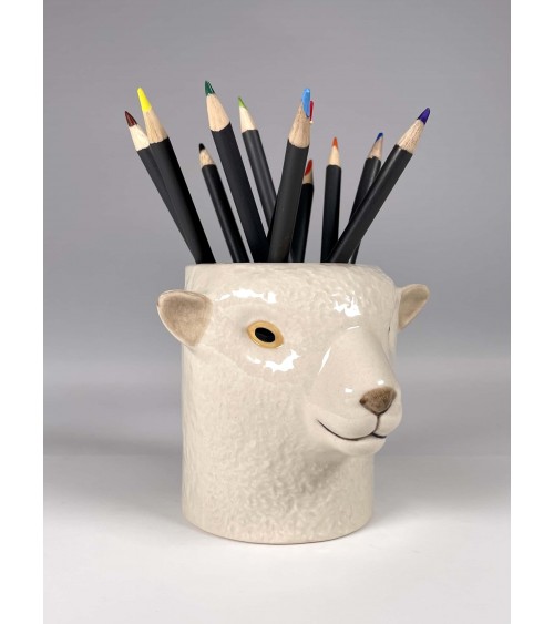 Mouton Southdown - Porte crayon & stylo, Petit pot de fleur Quail Ceramics bureau original design pour plantes intérieur à co...