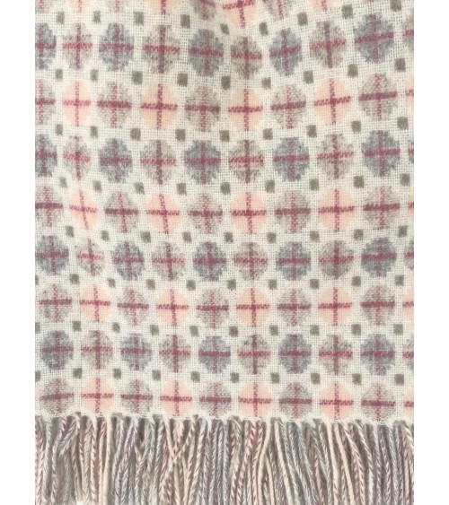 Plaid MILAN Blush - Couverture en laine mérinos Bronte by Moon anglaise plaid tartan ecossais 100 laine highland